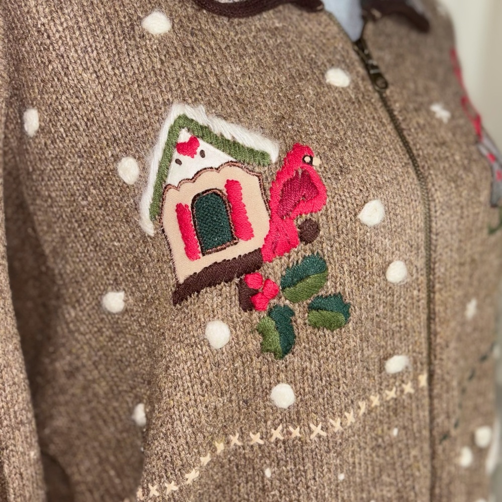 Victoria Jones Christmas Festive Cardigan with Holiday Motifs - Picture 3 of 14